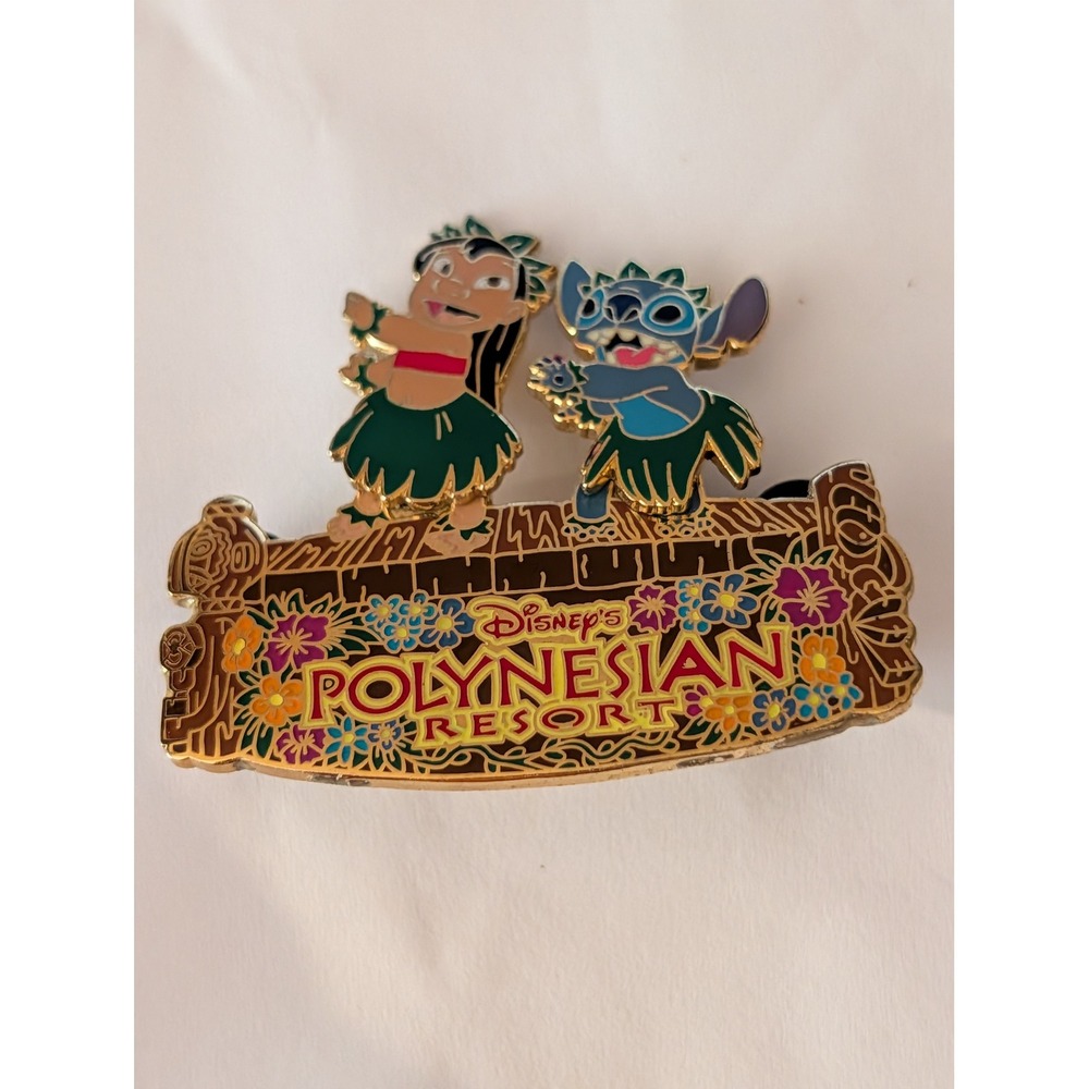 2004 Disney Polynesian Resort Lilo and Stitch Hula Enamel Trading Pin Vintage